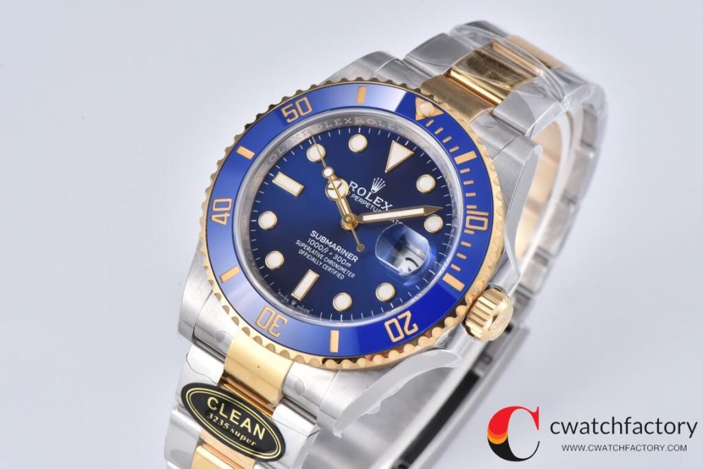 C厂Clean41mm劳力士潜航者型系列m126613lb-0002新款间金蓝水鬼「3235机芯」