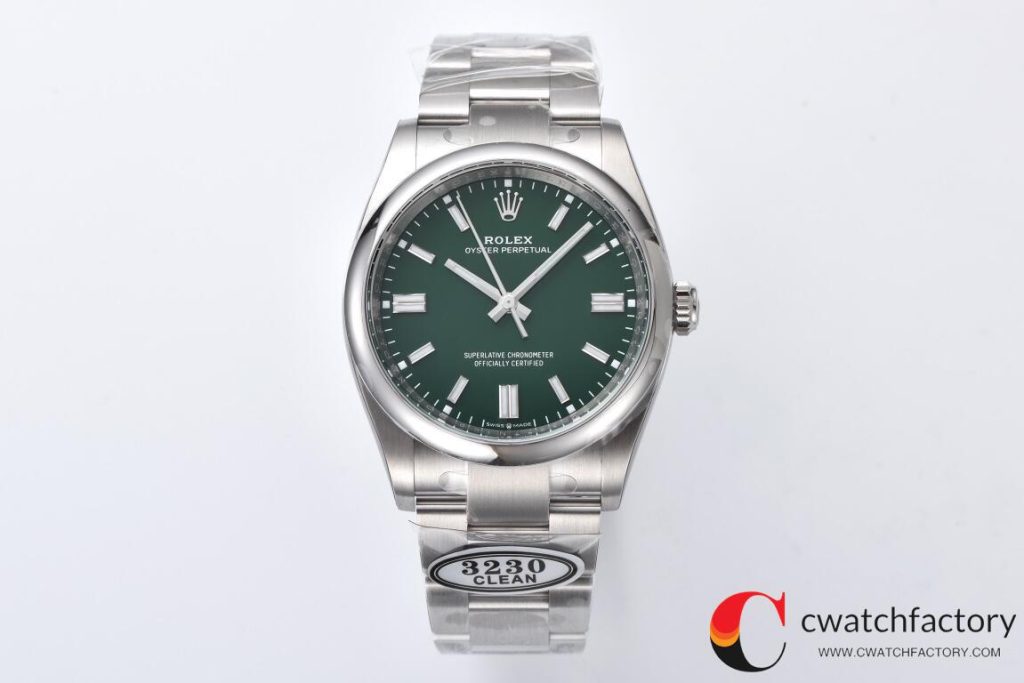 C厂Clean劳力士36mm蚝式恒动m126000-0005绿面「3230机芯」