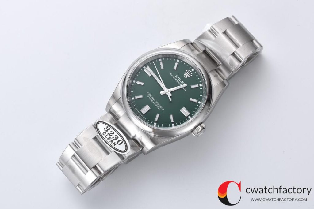 C厂Clean劳力士36mm蚝式恒动m126000-0005绿面「3230机芯」