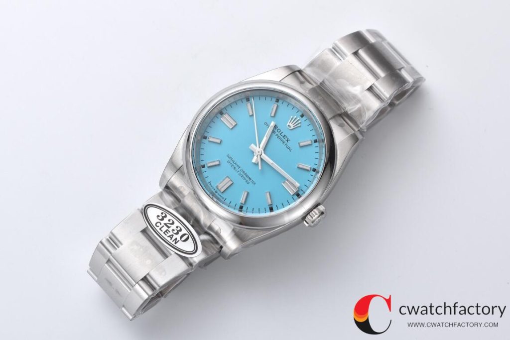 C厂Clean劳力士36mm蚝式恒动m126000-0006蒂夫尼蓝面「3230机芯」