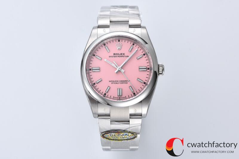 C厂Clean劳力士36mm蚝式恒动m126000-0008粉面「3230机芯」