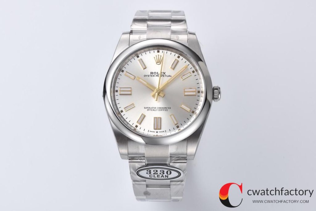 C厂Clean劳力士41mm蚝式恒动m124300-0001银面「3230机芯」